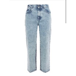 Stella McCartney Cropped Two-Toned High-Rise Straight Leg Jeans size 24